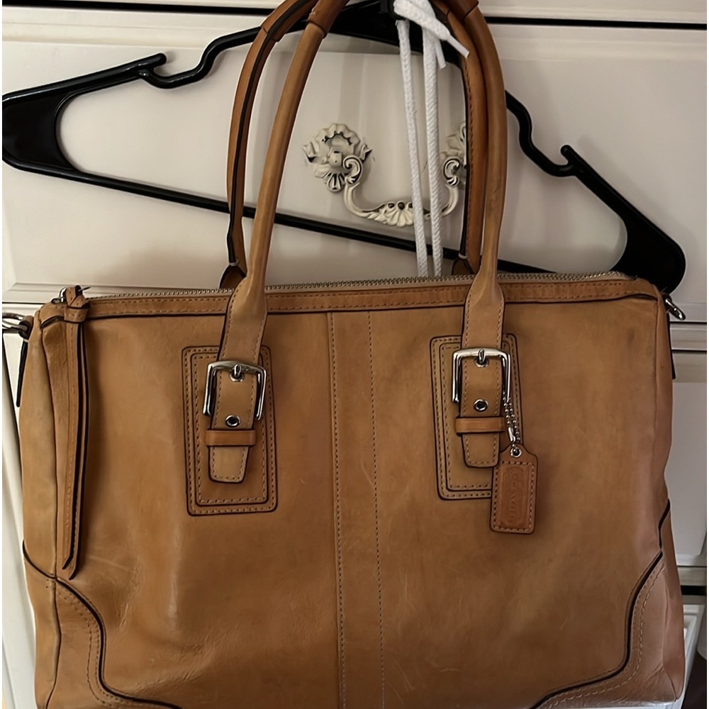 Like new buttery soft, caramel color, leather Coach bag